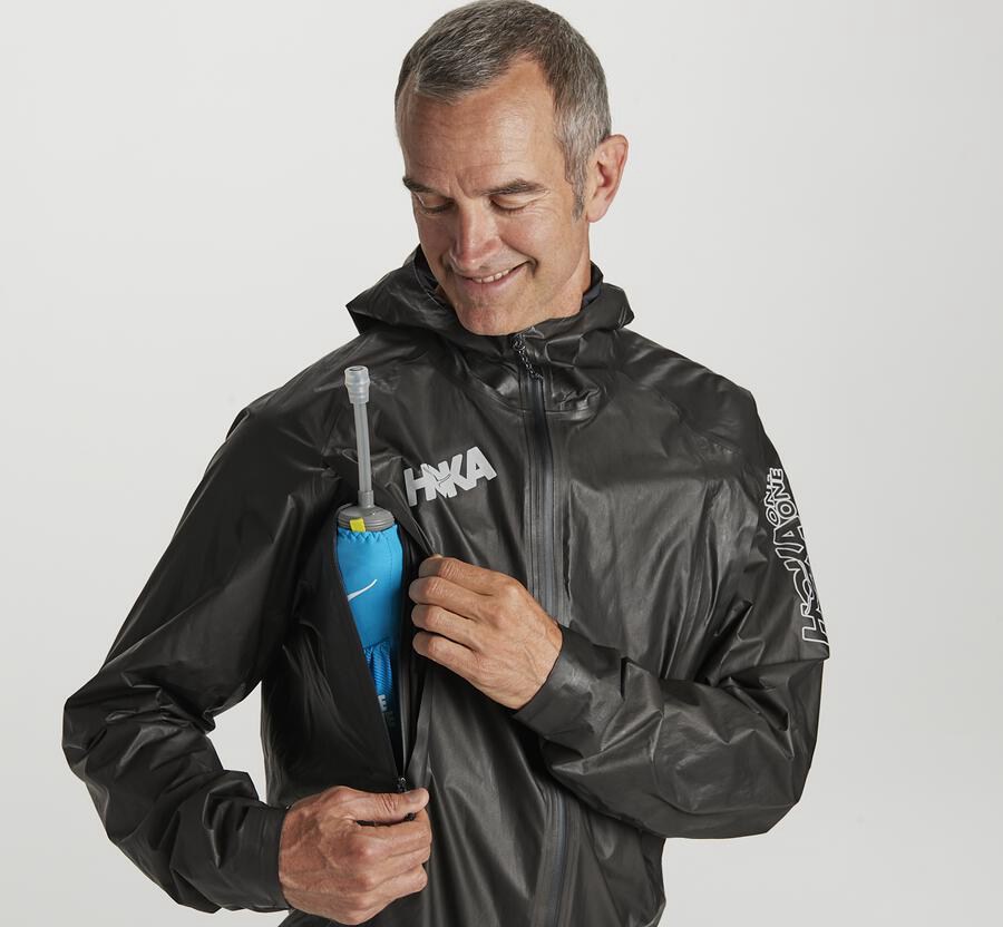 Hoka One One Mens Jackets - GORE-TEX Shakedry™ Run - Black - GJVC32589